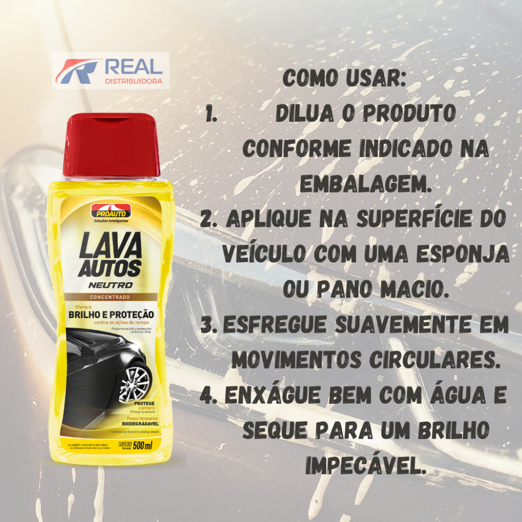 SHAMPOO PARA CARRO - LAVA AUTOS CLASSIC NEUTRO 500ML - PROAUTO — imagem 2 de 2
