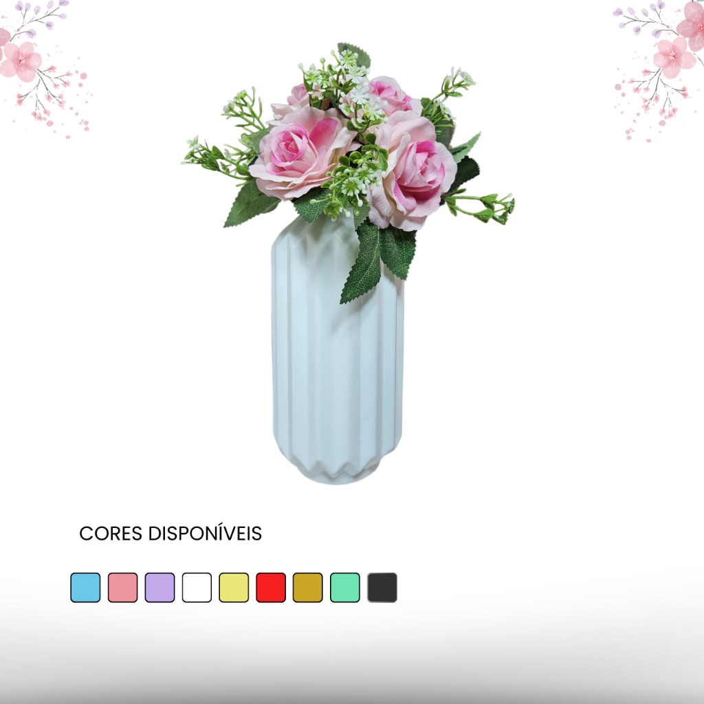 Vaso Elegance em Plástico – Cores Vibrantes e Design Sofisticado para sua Decoração