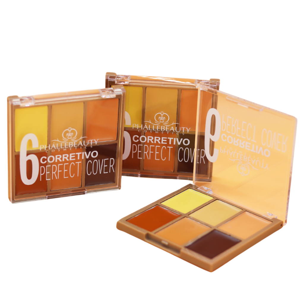 Paleta de Corretivos Perfect Cover 6 Cores PhálleBeauty PH5008 em Oferta na Shopee