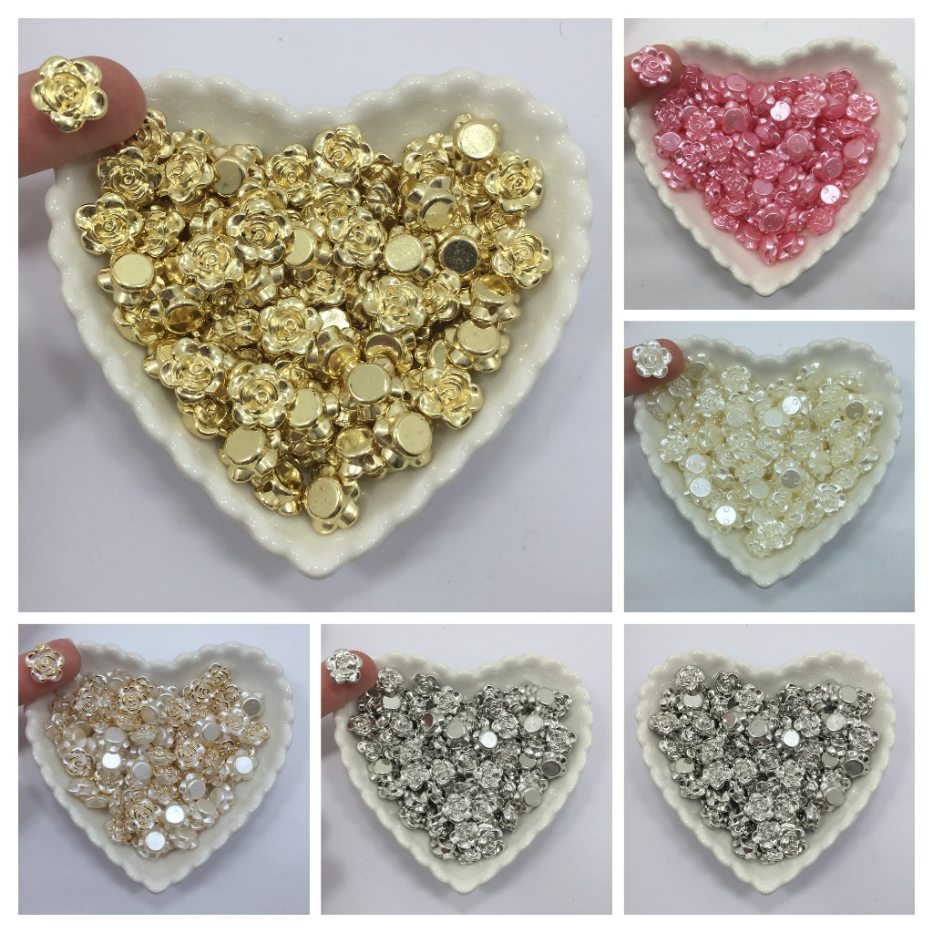 Flor Abs Com Furo Passante 1,2cm 30 Unidades Para Bijuterias e Artesanato em Oferta na Shopee