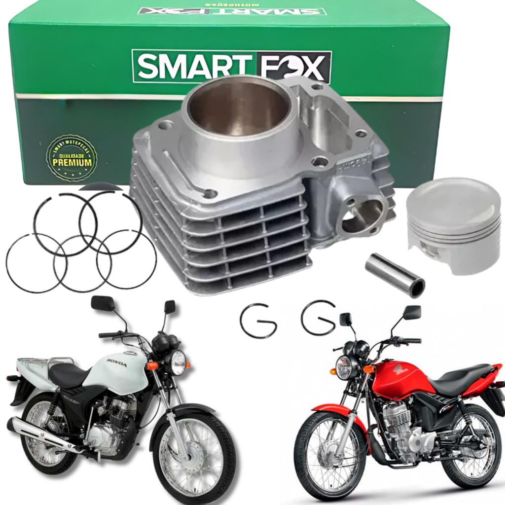 KIT CILINDRO MOTOR PISTÃO ANÉIS CG FAN CARGO 125 2009 2010 2011 2012 2013