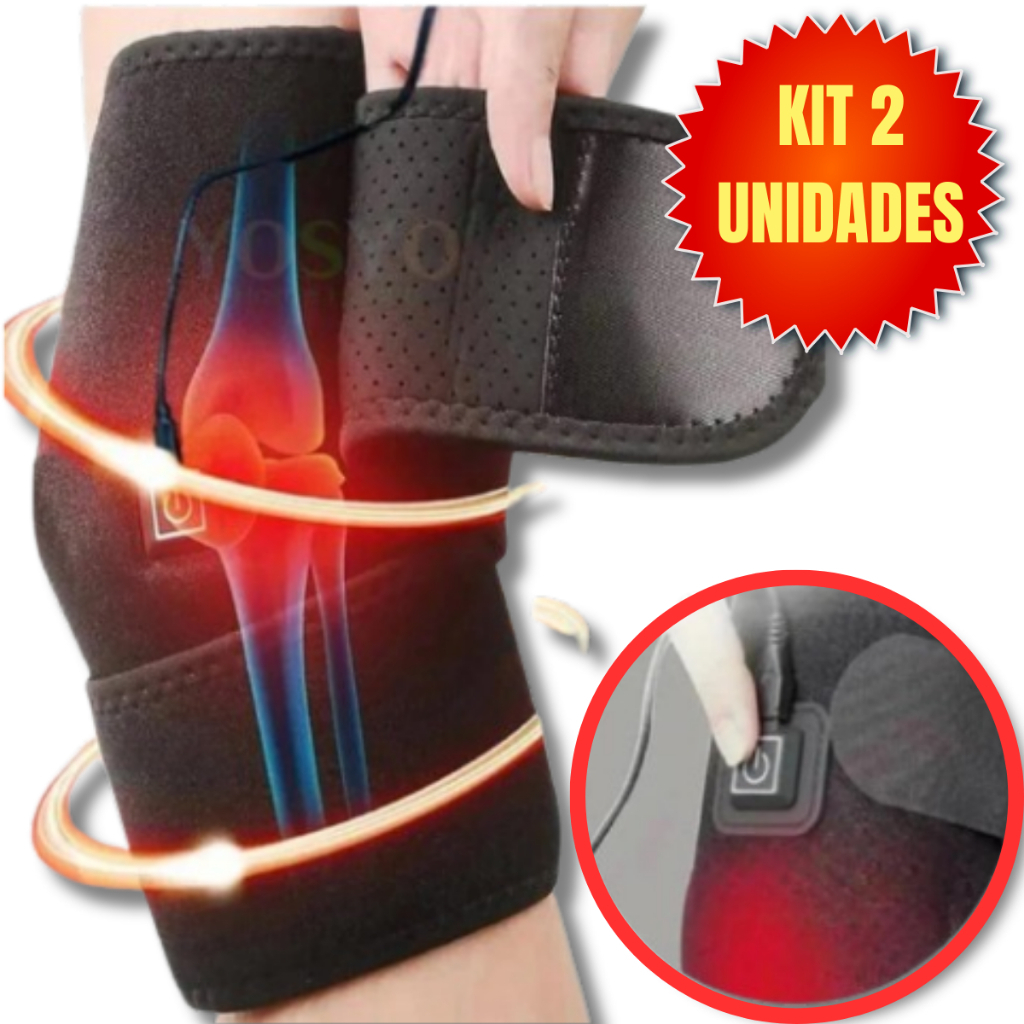 Joelheira Quente Elétrica USB Para Alivio De Dores No Joelho Infravermelho