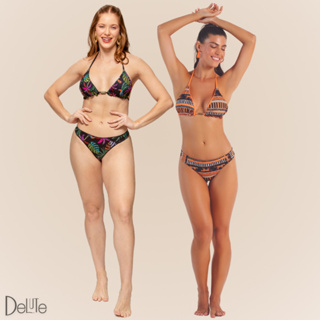 Conjunto Biquíni Arsiè Estampado Dupla Face Modelo Cortininha Calcinha Fio Dental Alça Ajustável em Oferta na Shopee