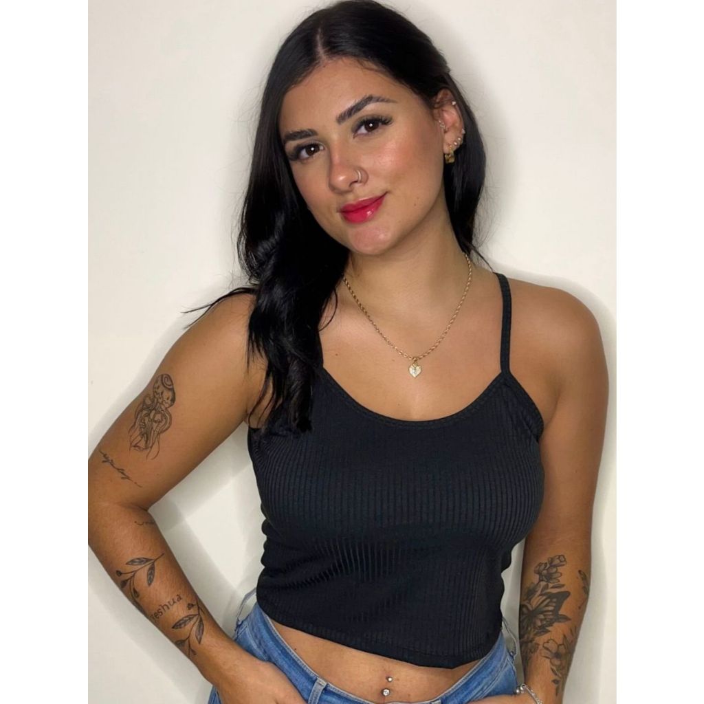 Top Alcinha Básica Feminina Canelado - Fitness, Caminhada, Academia, Dia a Dia - Blogueira