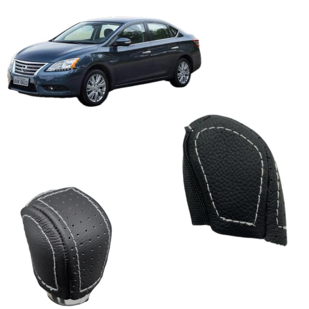 Capa Revestimento Em Couro Para Manopla Manual Nissan Sentra 2008 A 2017