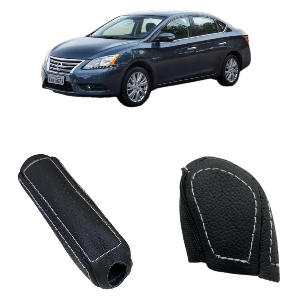 Capas Couro Manopla do Freio e Câmbio Manual Nissan Sentra 2008 A 2017