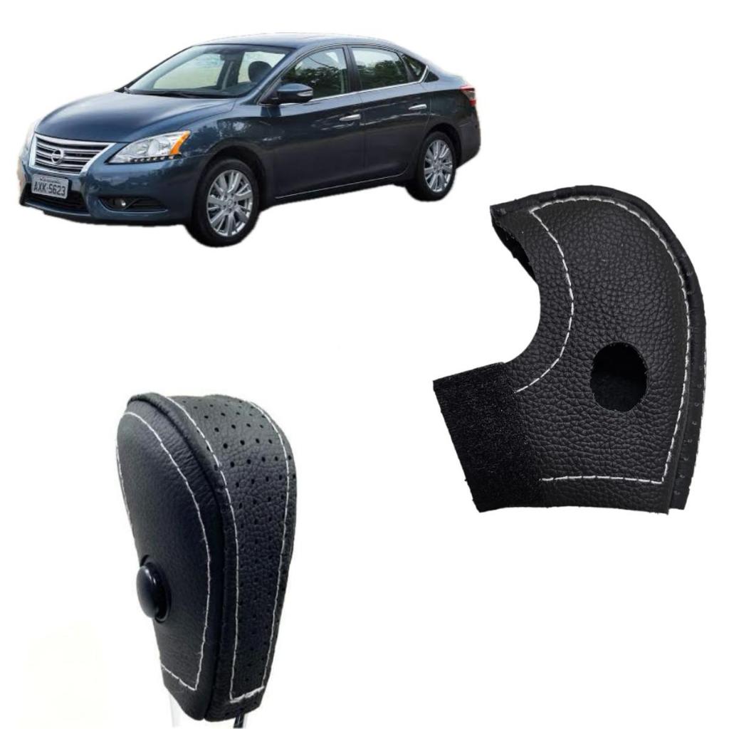 Revestimento couro Manopla Câmbio Automático Nissan Sentra S 2014 a 2020