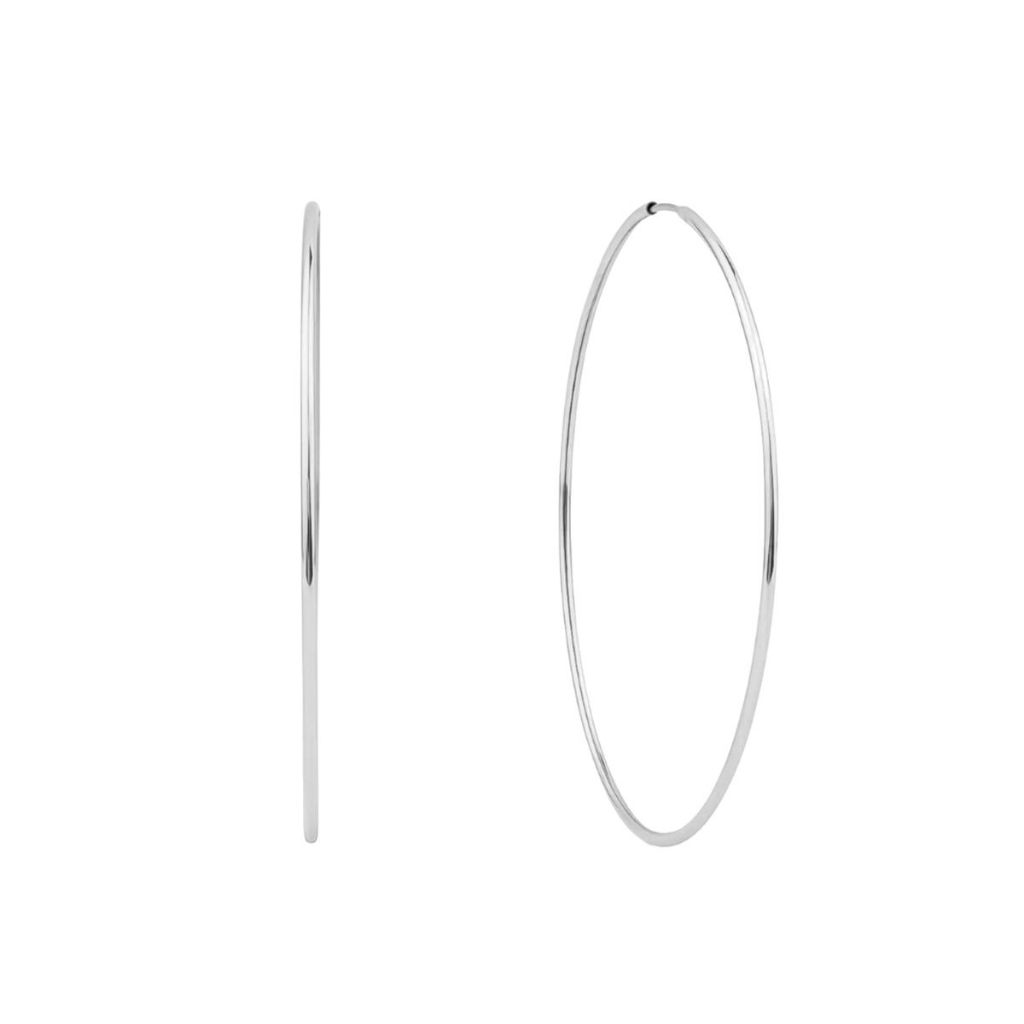 Argola Feminina de Prata 925 Redonda 75mm