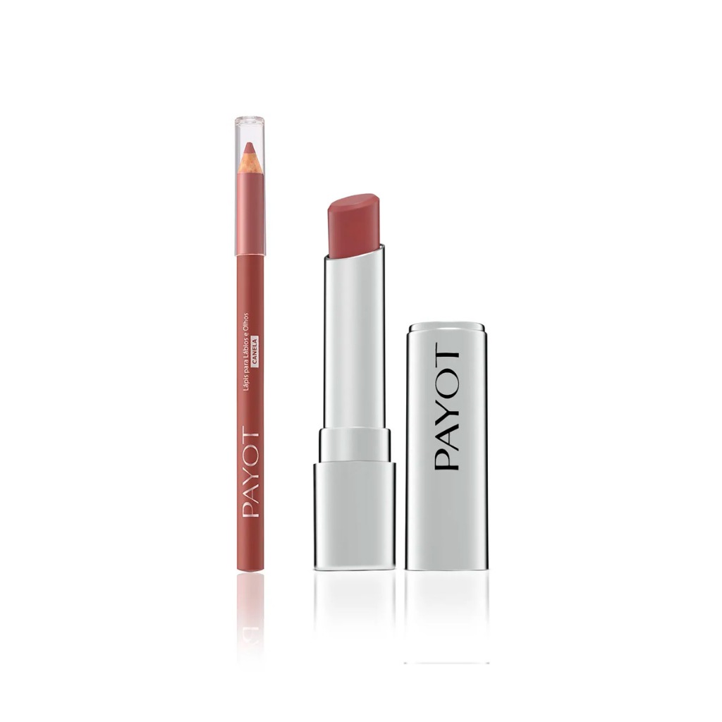 KIT LABIAL PAYOT - 18:  Batom NUDE + Lápis CANELA em Oferta na Shopee