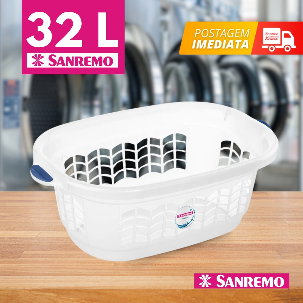 Cesto de Roupas Telado Angular Gigante 65x42x24 32 Litros Sanremo