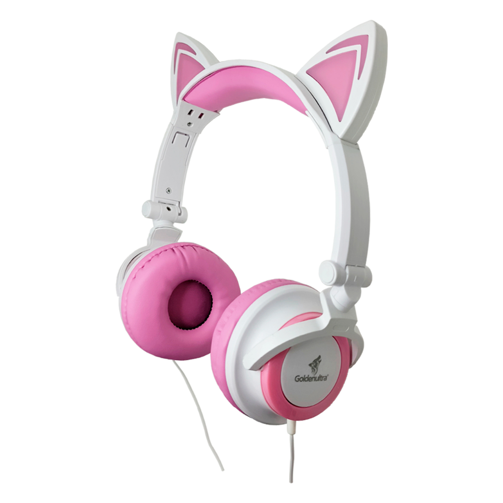 Fone de Ouvido Gatinho Estéreo LED da GoldenUltra - Estilo e Performance para Gamers e Música