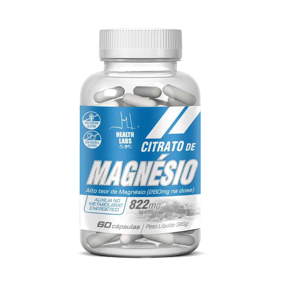 Citrato De Magnésio 60 Cápsulas - Health Labs