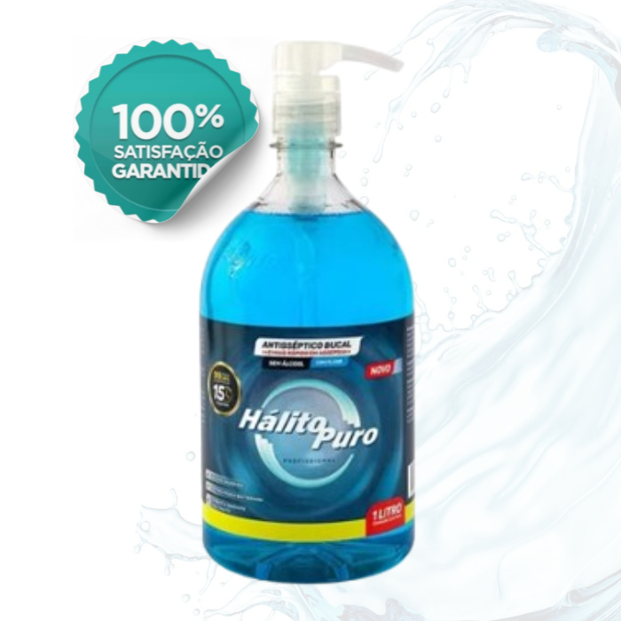 1x Litro Enxaguante Sem álcool Com Válvula Dosadora Pump para higiene bucal com NF