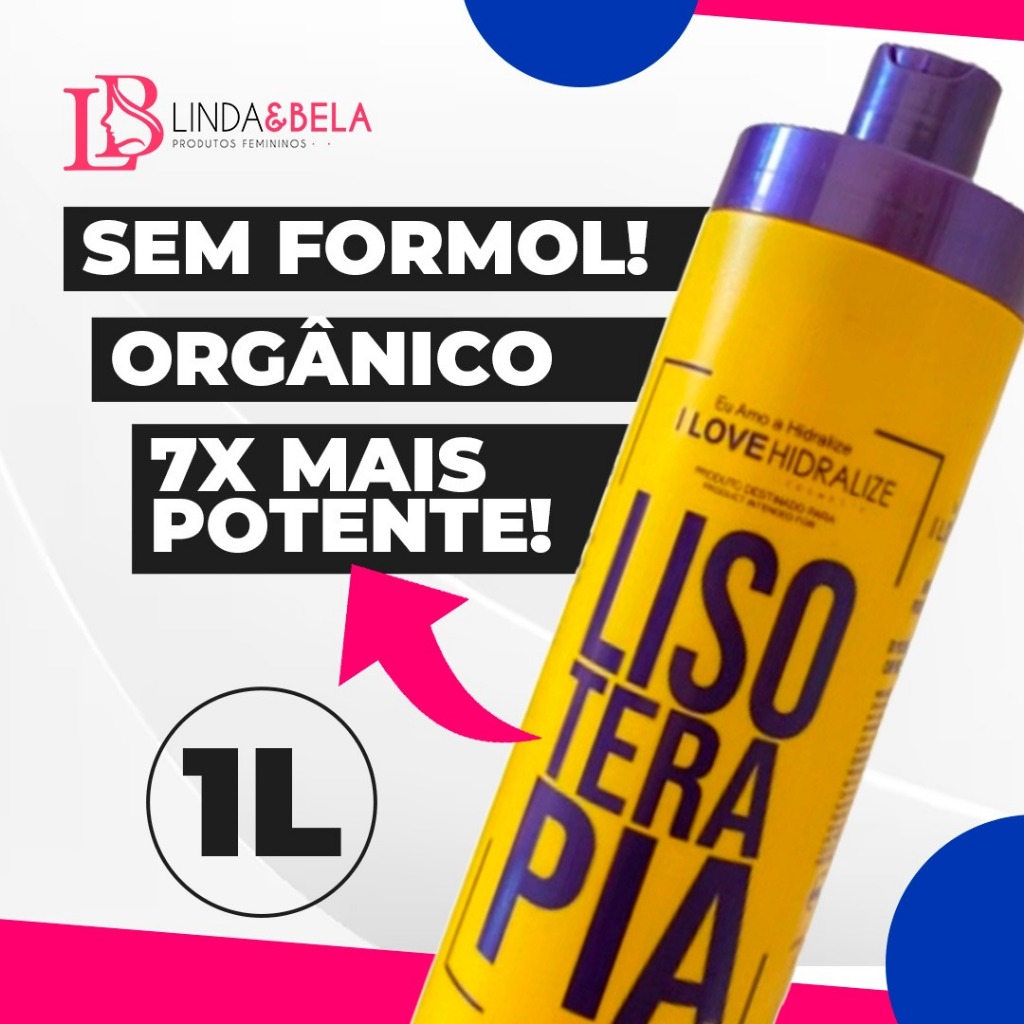 Escova Progressiva Lisoterapia Orgânica Sem Formol 1L Hidralise Orgânica Selagem Liso Total
