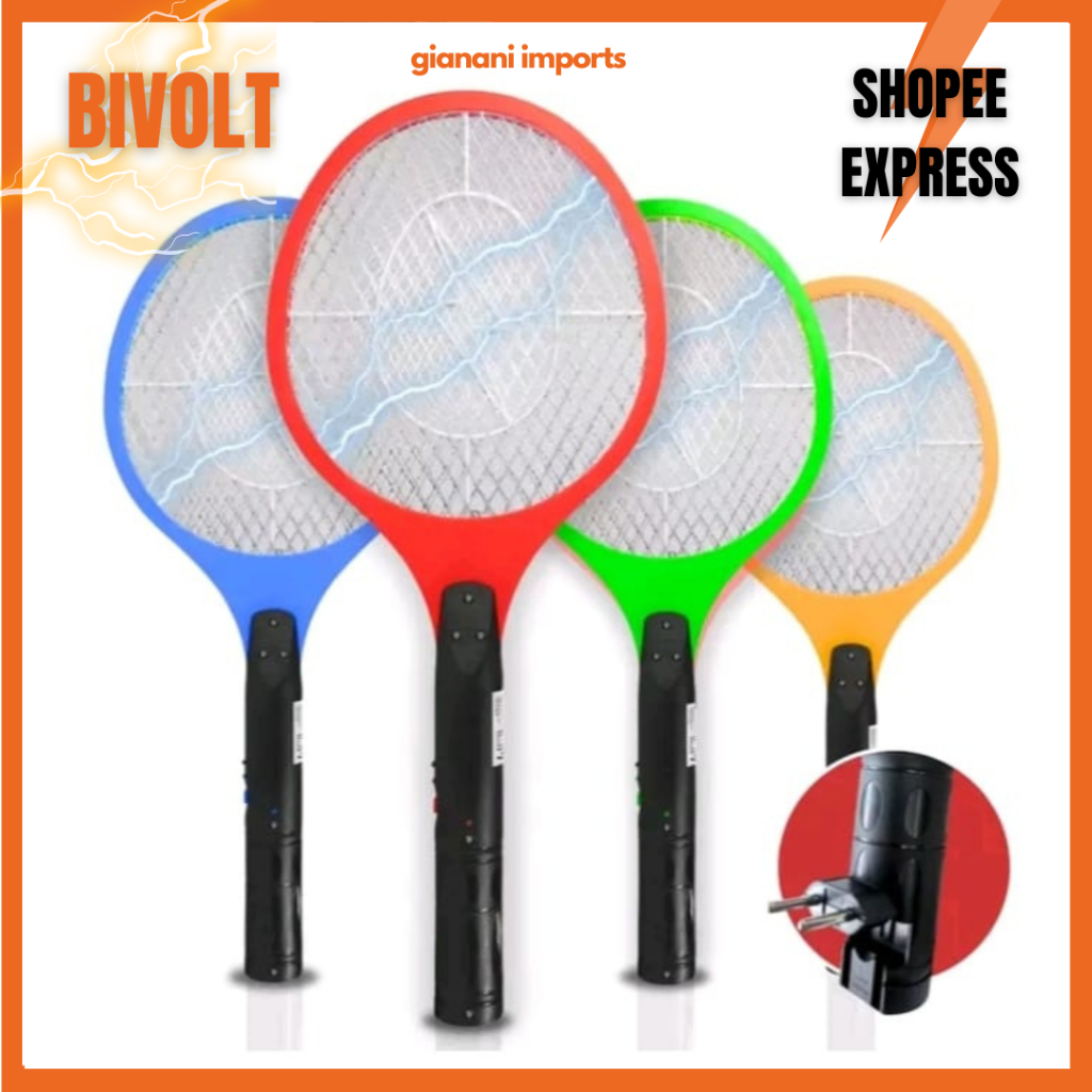 Raquete Elétrica Recarregável Bivolt 110V 220V Mata Mosquitos