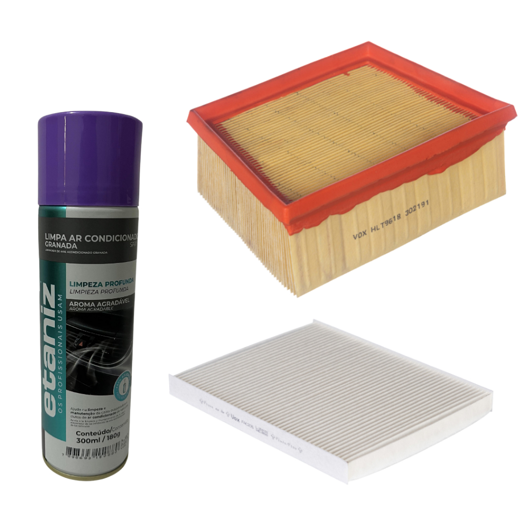 KIT FILTROS + HIGIENIZADOR NEW FIESTA NEW KA NEW ECO ATE 2016 AL2504 FAP9286 CES1108 em Oferta na Shopee