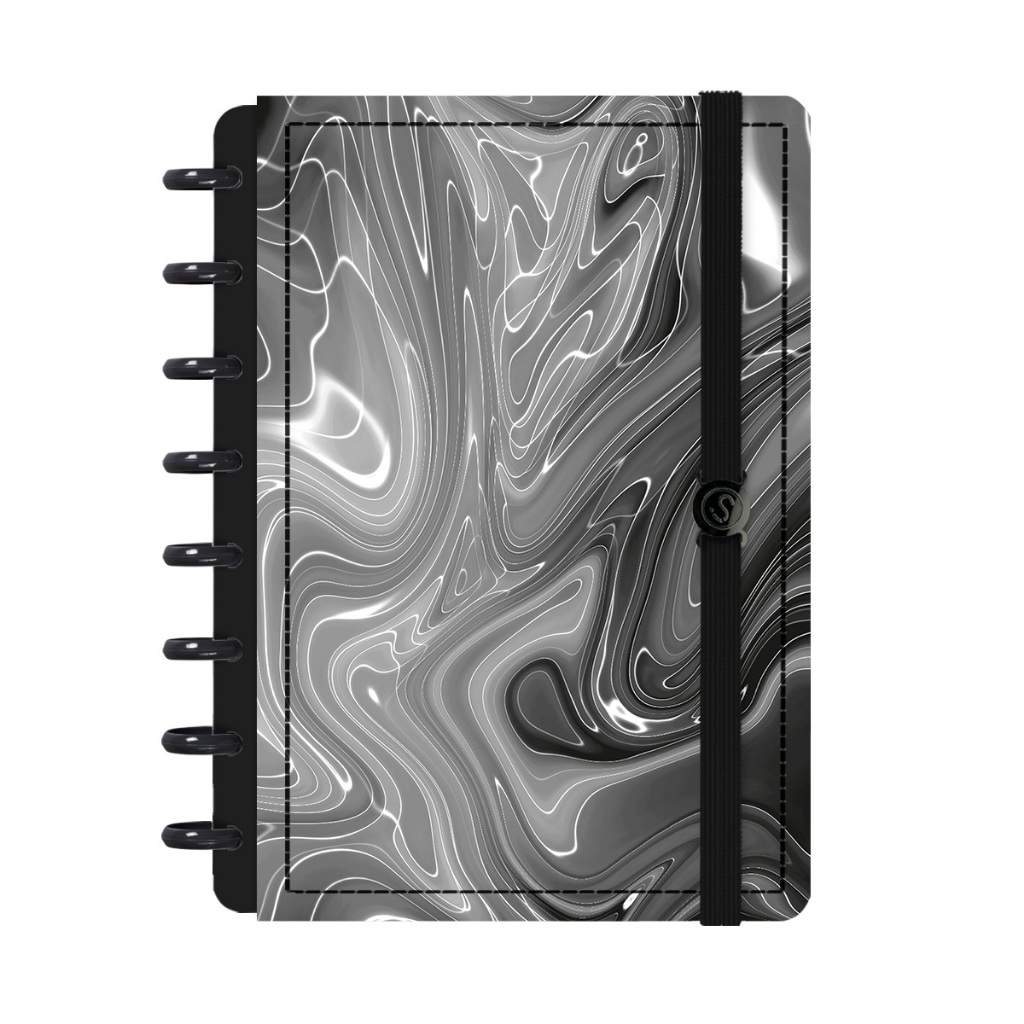 Caderno De Disco Inteligente Iscool Capa Dura Lírico Abstrato Abyssal Flow Cores em Oferta na Shopee