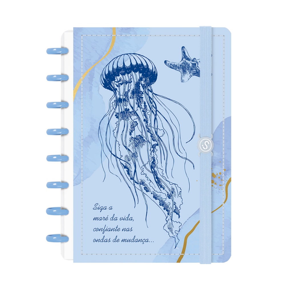 Caderno De Disco Inteligente Iscool Capa Dura Oceania Maré em Oferta na Shopee