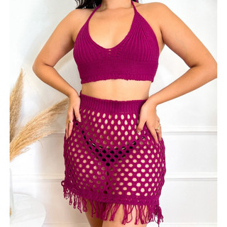 Conjunto Feminino Saida de Praia SAIA e TOP