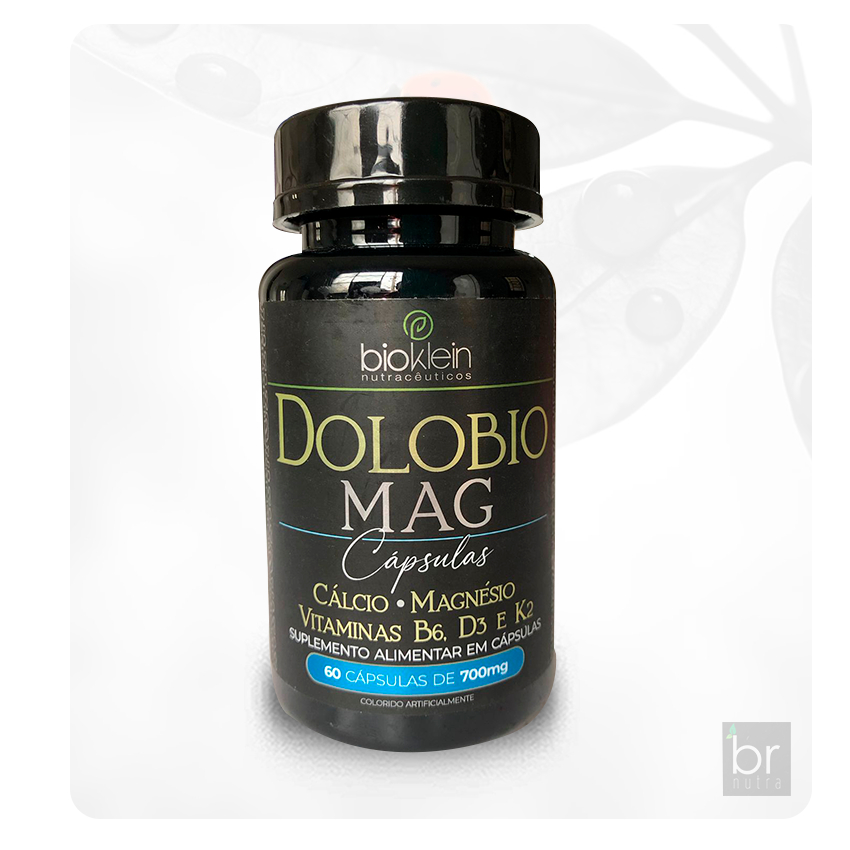 BIOKLEIN DOLOBIO MAG | Cálcio, Magnésio, Vitaminas B6, D3 e K2 - 60 Cápsulas 700mg