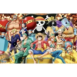 Painel de Festa em Lona 2x2m Personalizado em Lona Fosca - Tema One Piece