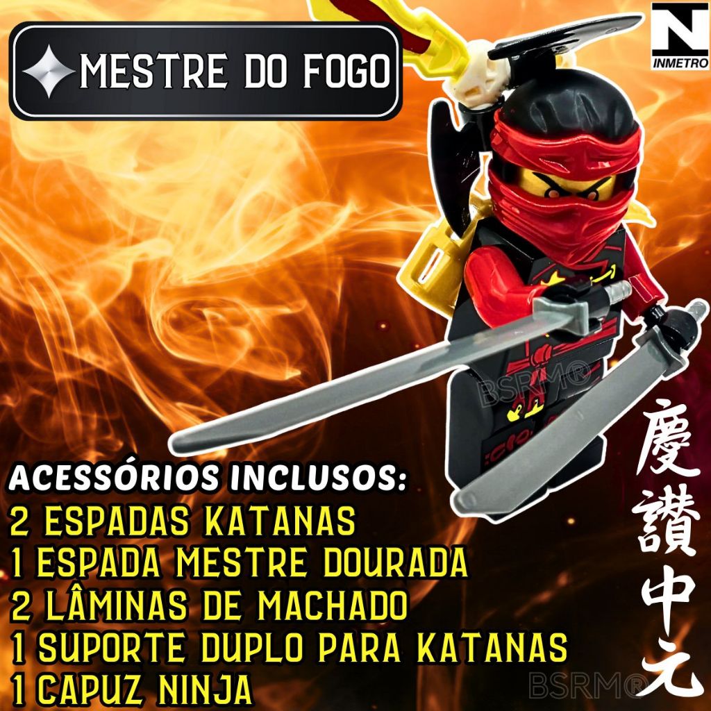 Kit boneco ninja masters of Spin blocos de montar bonecos de ação action figure + acessórios espada katana shinobi samurai guerreiro minifigura presente menino 5 anos brinquedo para criança