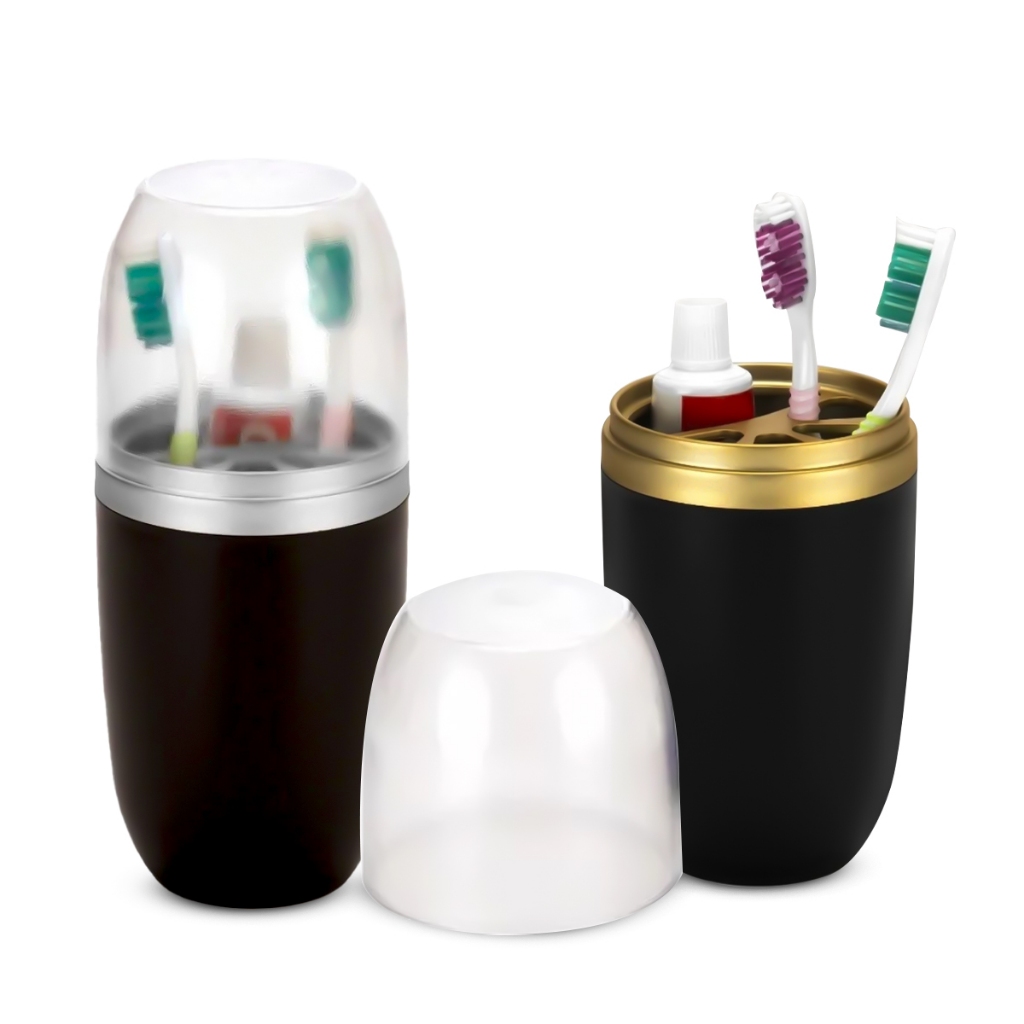 Porta Escova E Pasta Com Tampa Transparente 500ml Arthi Luxo Decoração Banheiro em Oferta na Shopee