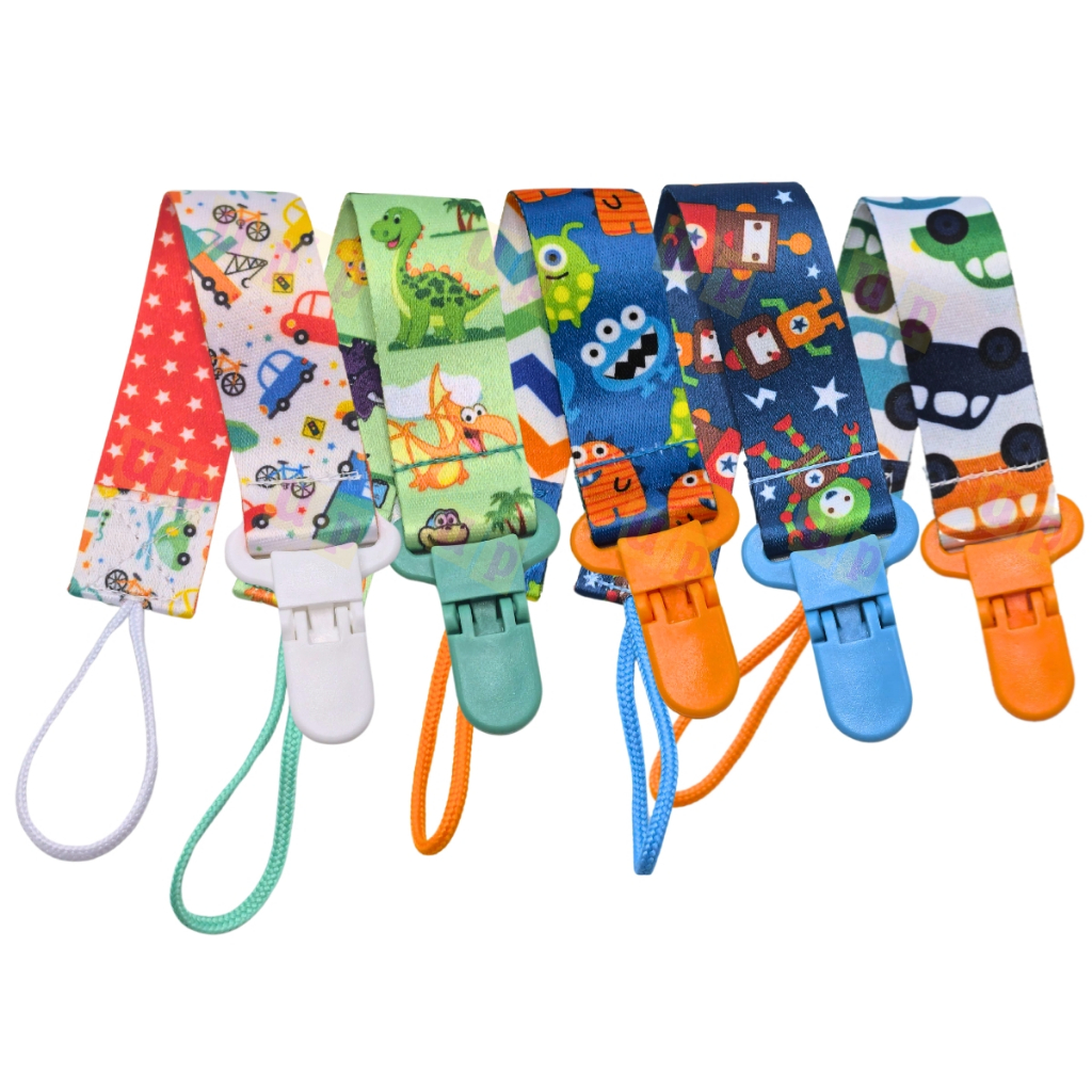 Kit 2 Prendedor De Chupeta Menino Bico Bebê Buba Modelo Universal Trava Tecido Fita Nuk Avent Mam