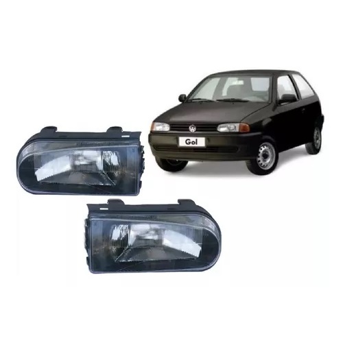 Farol Gol G2 Mascara Negra Parati Saveiro Bola LENTE ACRILICO Gol Parati Saveiro Bola Acessório
