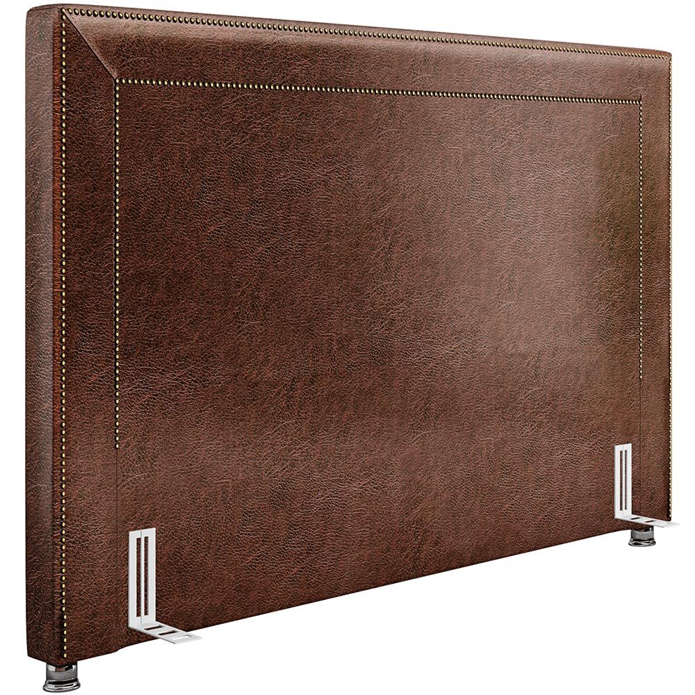 Cabeceira Cama Box Casal King 195 cm P05 Berlim Corino Marrom - Lyam Decor