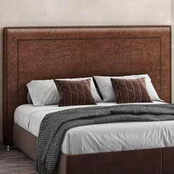 Cabeceira Cama Box Casal King 195 cm P05 Berlim Corino Marrom - Lyam Decor