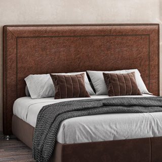 Cabeceira Cama Box Casal King 195 cm P05 Berlim Corino Marrom - Lyam Decor em Oferta na Shopee