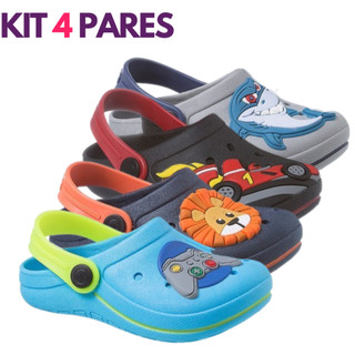 Kit 4 Pares Babuche Chinelo Infantil Menino Camin Prmnoção em Oferta na Shopee