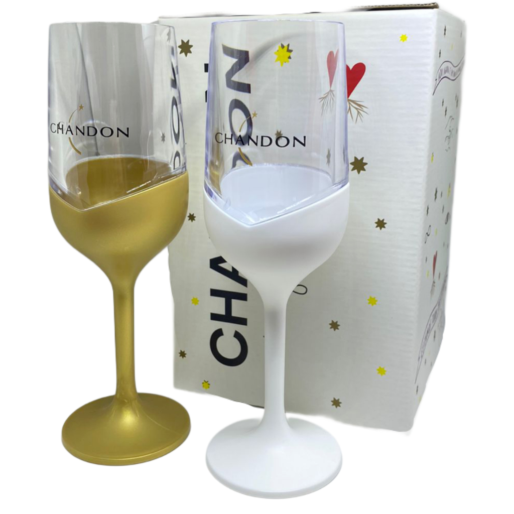 Kit 4 Taças Chandon Exclusivas Com Caixa Presente Chandon