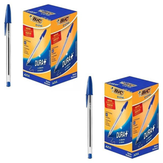 Kit 2x Caneta Esferográfica Bic Azul Cristal Média 1.0mm C. 50 Unidades em Oferta na Shopee