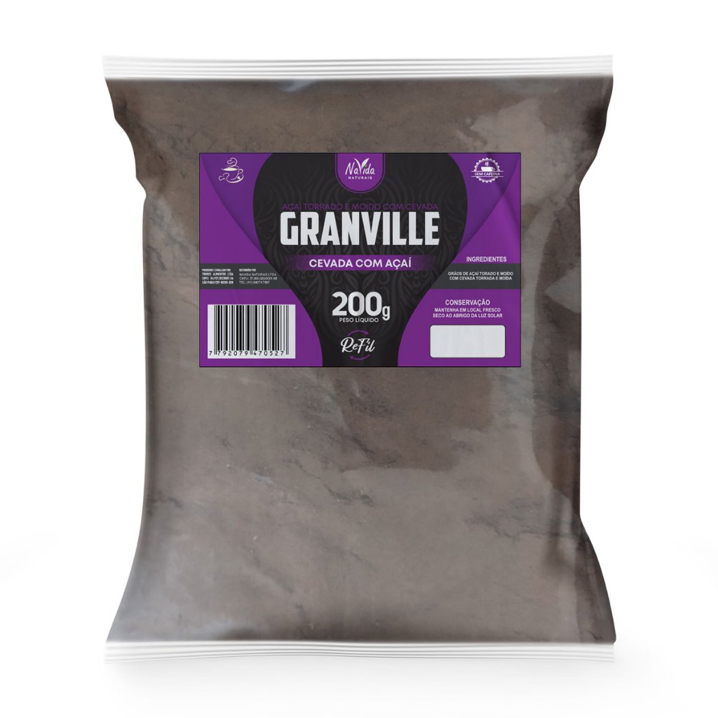 Açai Torrado e Moído com Cevada (Cevada com Açaí) 250g Granville