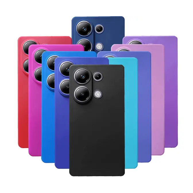 Kit 2X1 Xiaomi Redmi Note 13 Pro 4G- Capa Silicone Aveludada Colorida + Película Frontal Ceramica 9D