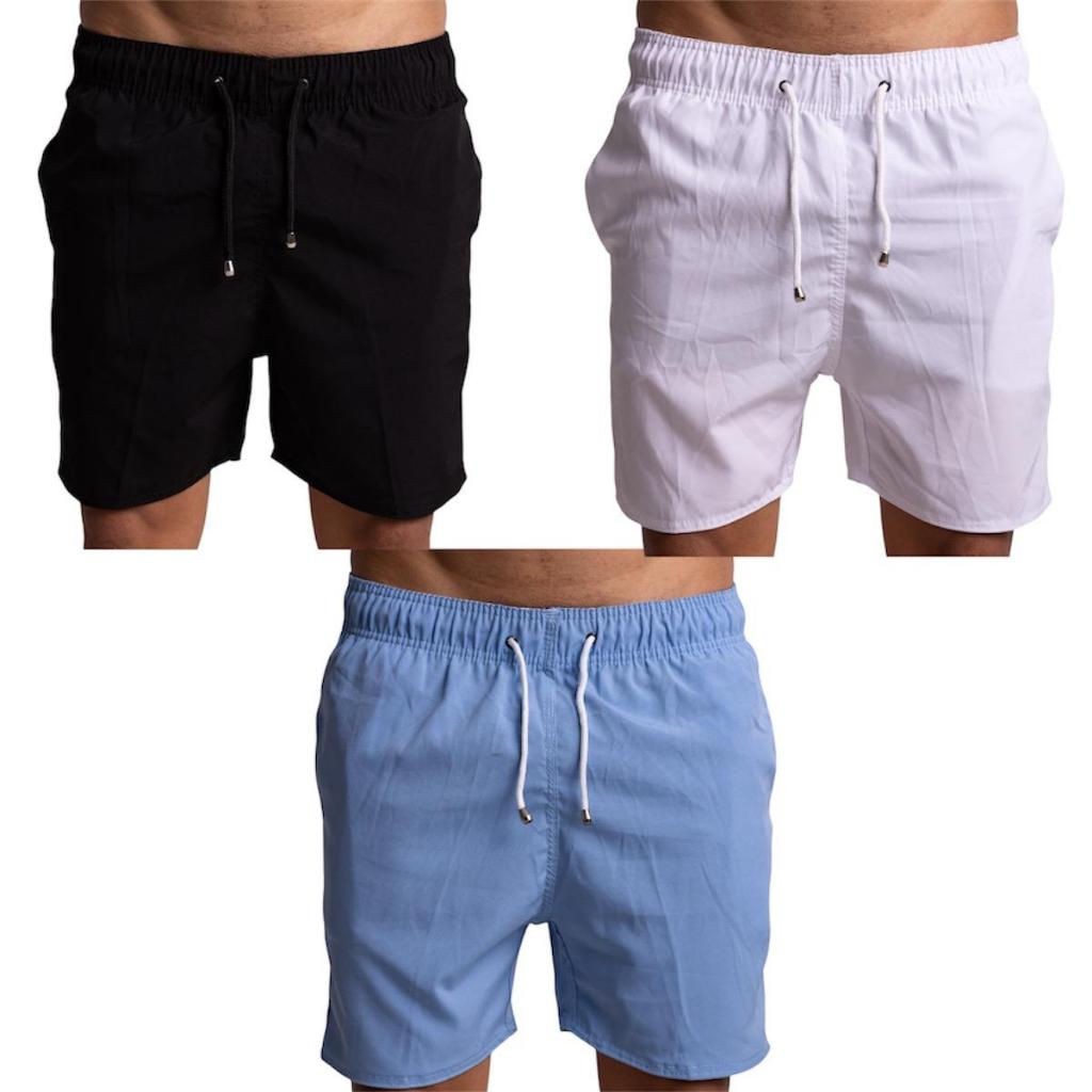 3 short tactel adulto masculino - monte seu kit / bermuda de academia, treino, caminhada, ...