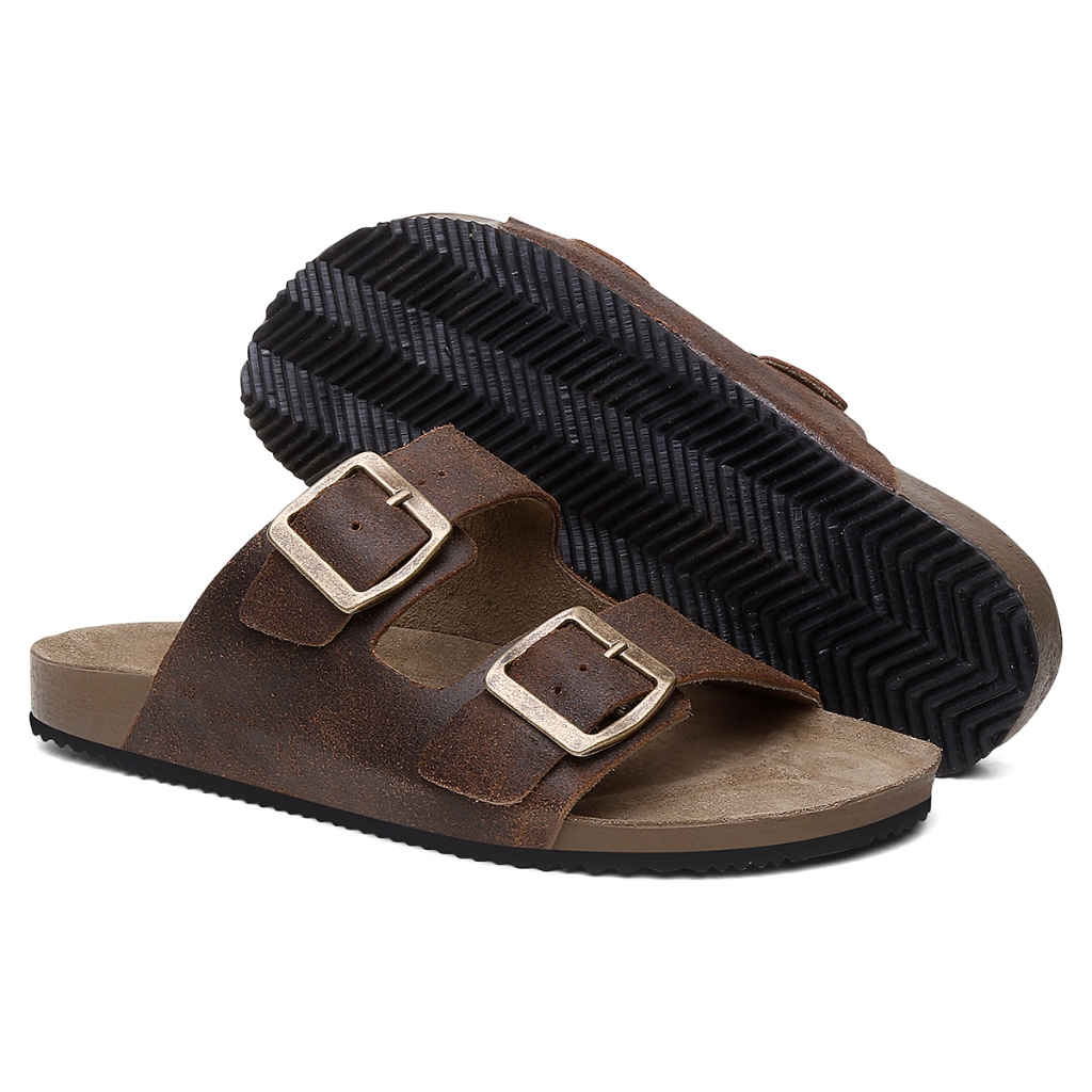 Sandália Em Couro chinelo calce fácil Papete Birk 34 ao 44