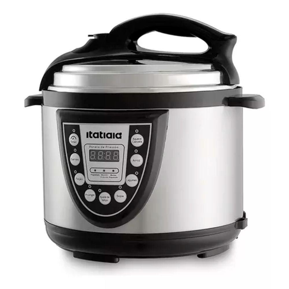 Panela De Pressão Elétrica Itatiaia Midi 5L Inox Com Preto 127V em Oferta na Shopee