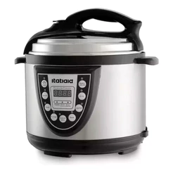 Panela De Pressão Elétrica Itatiaia Midi 5L Inox Com Preto 127V