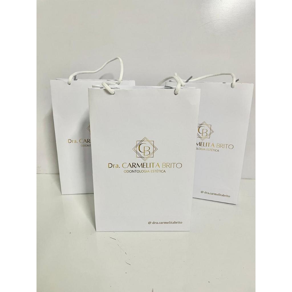 Sacola Papel Personalizada 14,5x21,5x5,5 em Oferta na Shopee