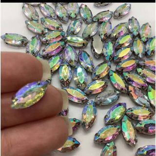 Chaton Navete Engrampado - 7×15mm - 50 Unidades - Base Prata - Para Costura Brilho Qualidade em Oferta na Shopee