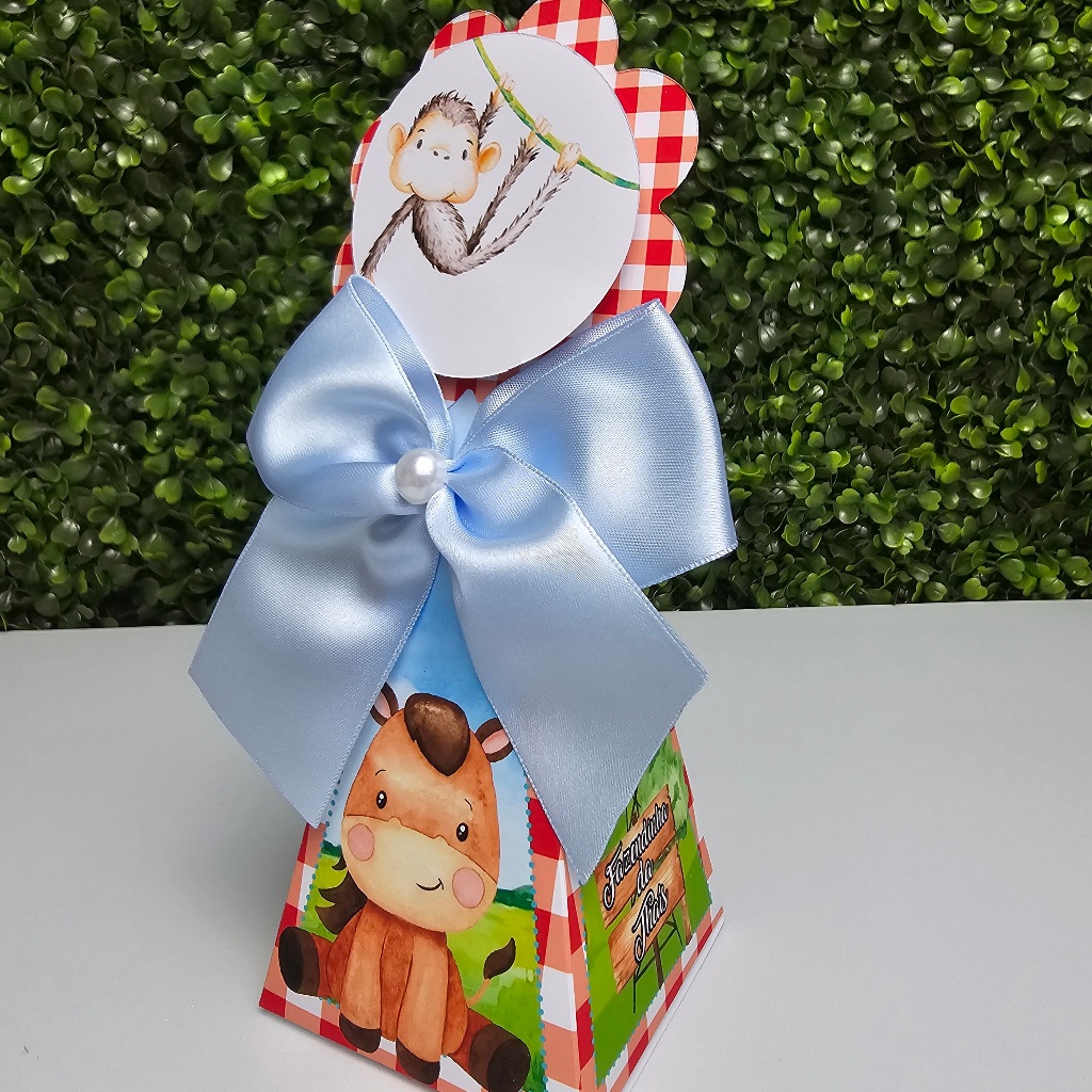 Caixa Cone Pirâmide FAZENDINHA VERMELHA - Personalizados - Festa infantil - Aniversário - Lembrancinha
