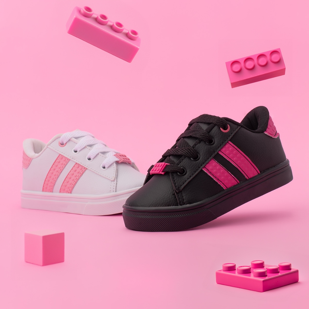 Tenis Infantil Feminino Funfy Toy Blocks Bebe Menina 3469A Confortável em Oferta na Shopee