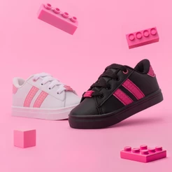 Tenis Infantil Feminino Funfy Toy Blocks Bebe Menina 3469A Confortável
