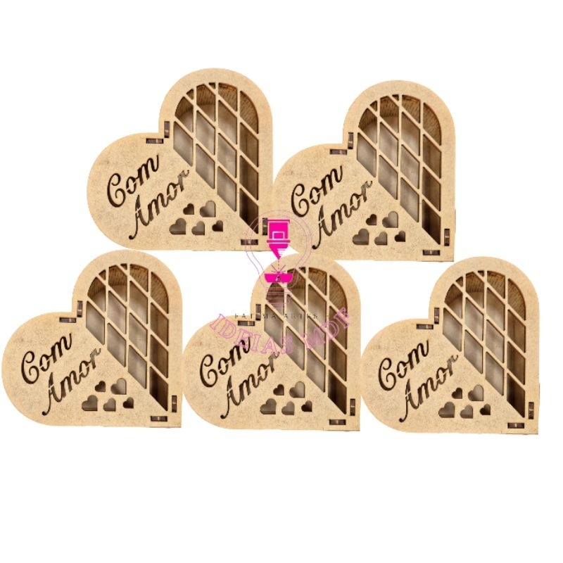 5 Caixa Coração Bombom COM AMOR em Oferta na Shopee