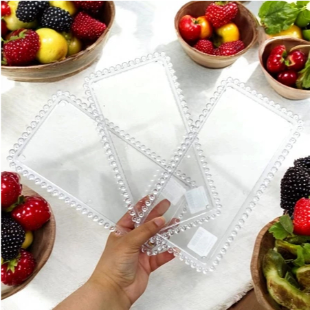 3 Bandejas Baby Retangular Cozinha Doces Festa Acrílico 24x12cm em Oferta na Shopee