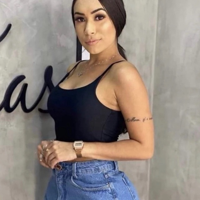 Cropped Top Feminino Alcinha Fina com Forro Tecido Suplex em Oferta na Shopee