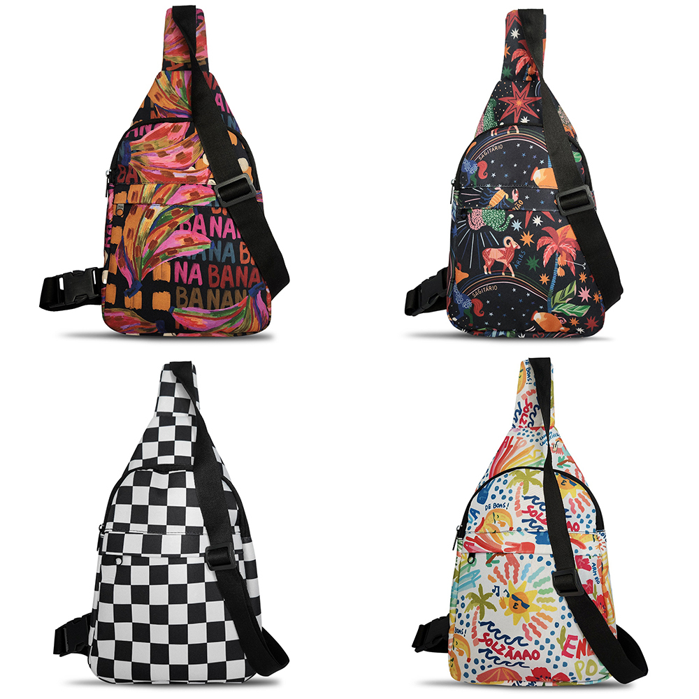 Shoulder Bag Estampada Mini Mochila Chest Beg Bolsa Transversal em Oferta na Shopee